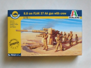 ITALERI 1/72 7512 88mm FLAK 37 AA GUN WITH CREW